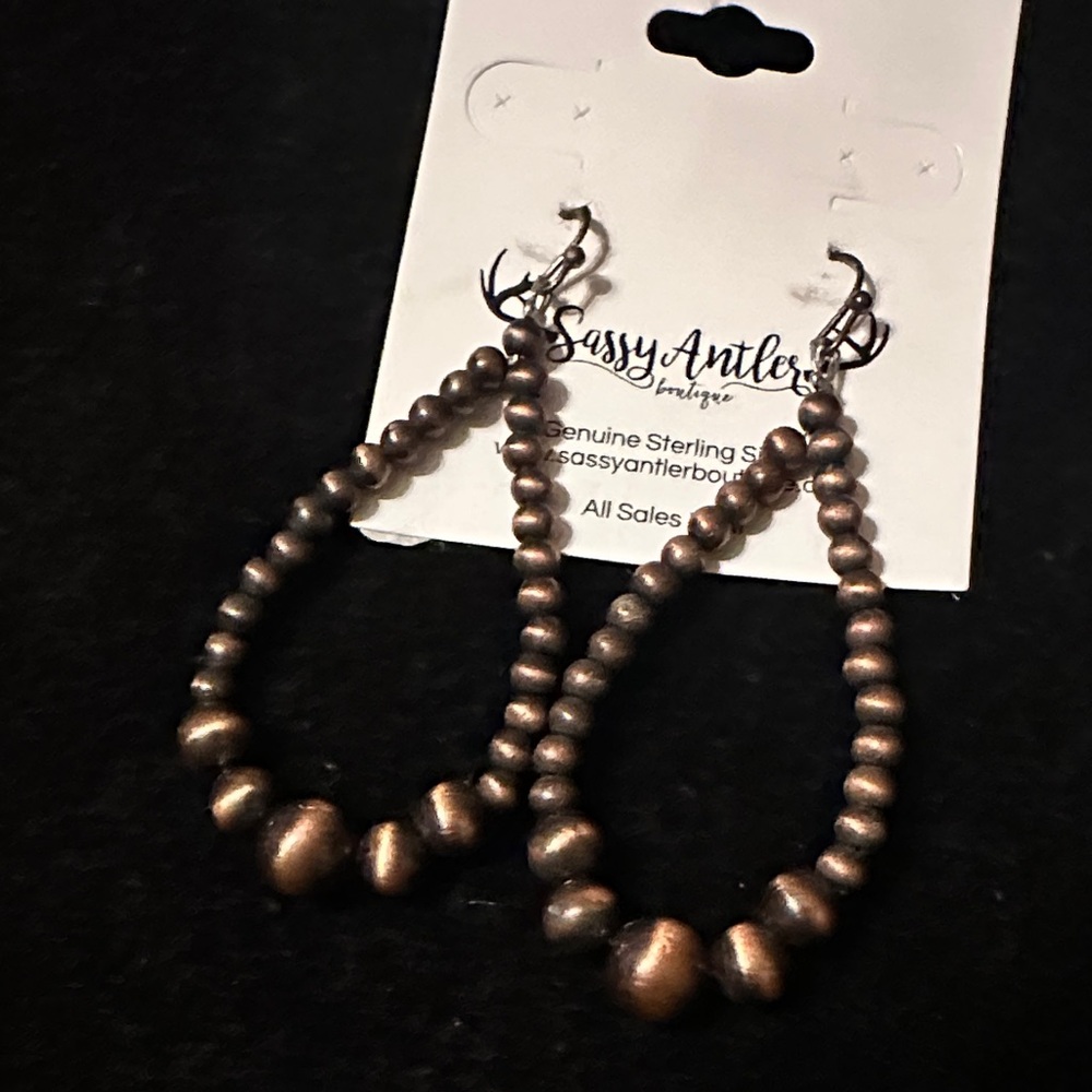 Bronze Beaded Earrings